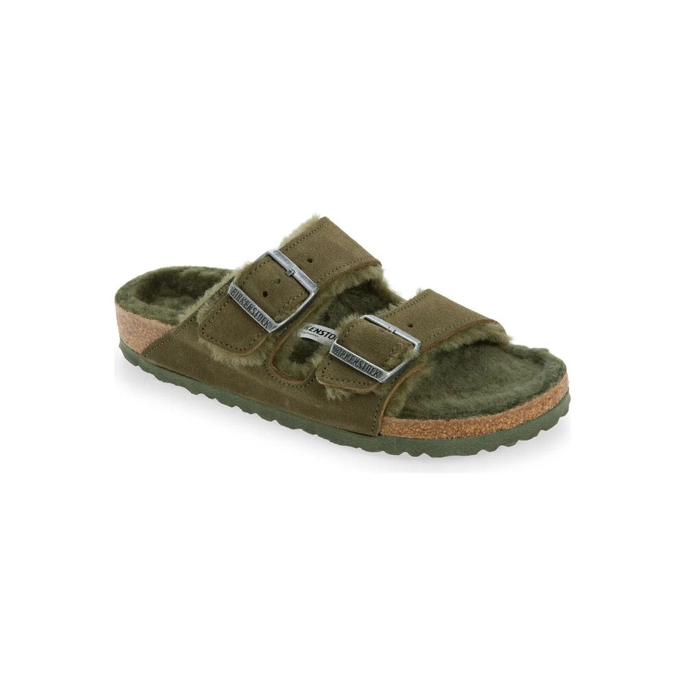 Birkenstock Women's EU 35 NARROW Arizona Shearling Lined Sandals Thyme Green